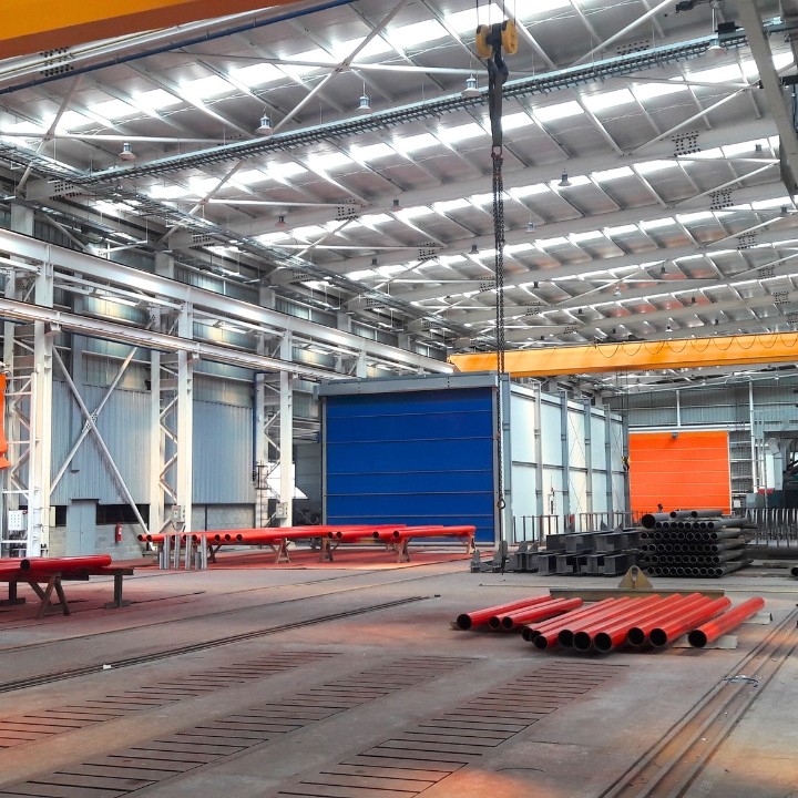 SLF-Freiflächenlackieranlage inkl. Teleskoptrockner für schweren Stahlbau